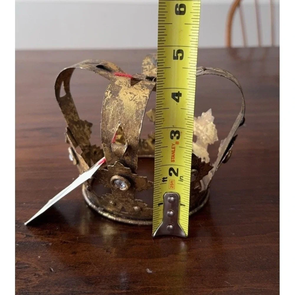 Dr. Livingstone I Presume Brass Ornate Brass‎ Royal Crown Rhinestone Home Decor